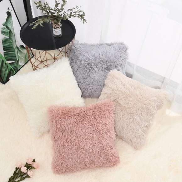 Other - Plush Furry Pillow Cover - 3 colors